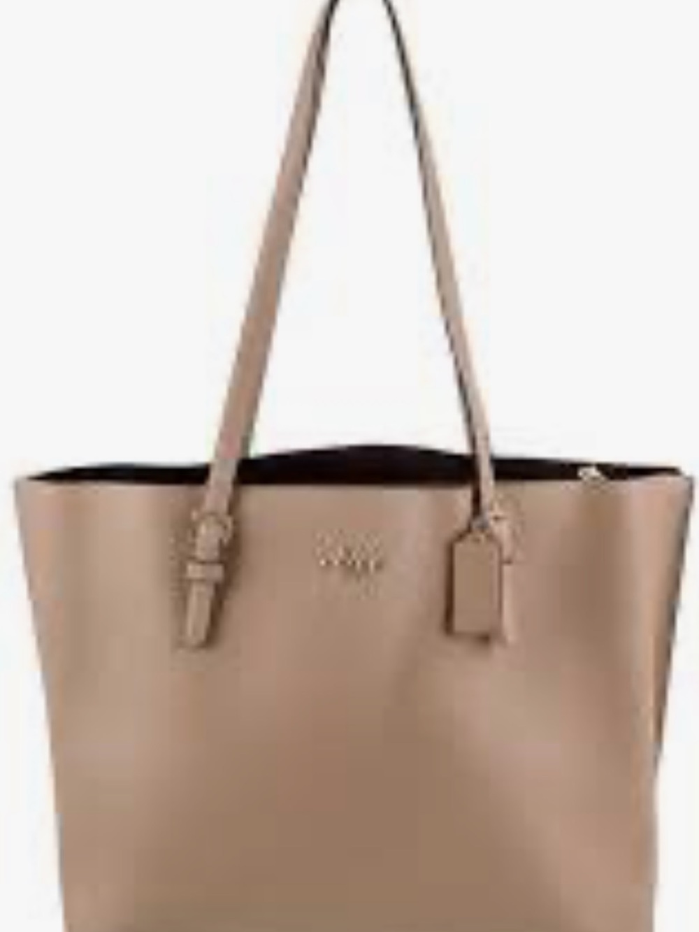 Coach Pebble Leather Tote Bag Beige/Blush Gold Hardware Like New